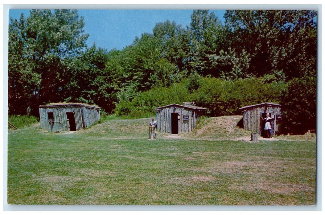 c1950's Animal Shelter and Dugouts, Pioneer Village, Salem MA Postcard