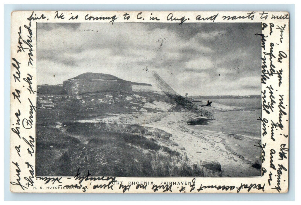1903 View Of Fort Phoenix Fairhaven Massachusetts MA Posted Antique Postcard