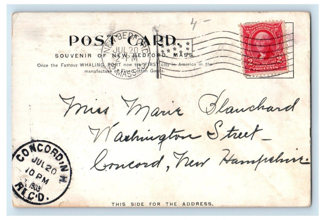 1903 View Of Fort Phoenix Fairhaven Massachusetts MA Posted Antique Postcard