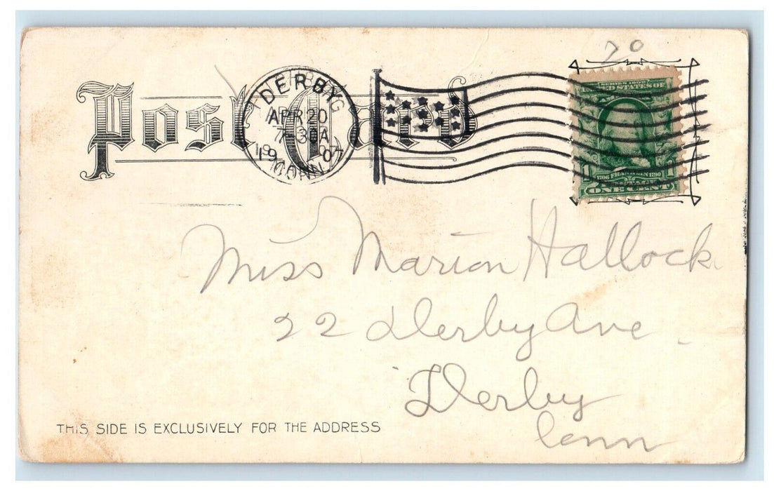 1907 Bowlder On Rollstone Hill Fitchburg Massachusetts MA Antique Postcard
