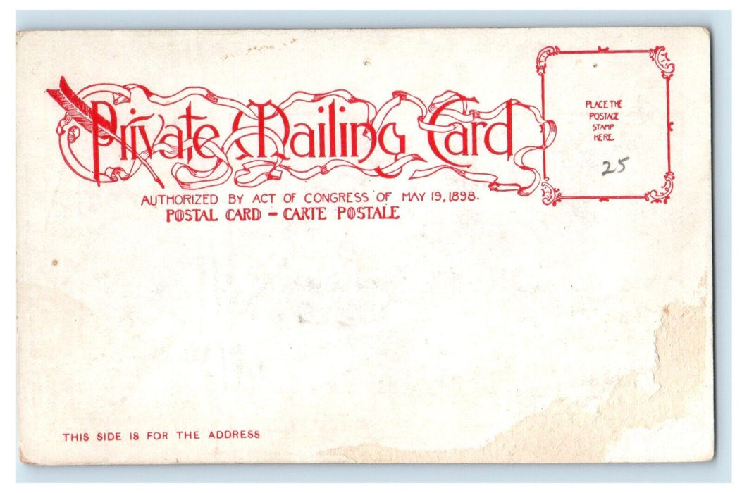 c1900's View Of Court House Building Fitchburg Massachusetts MA Antique Postcard