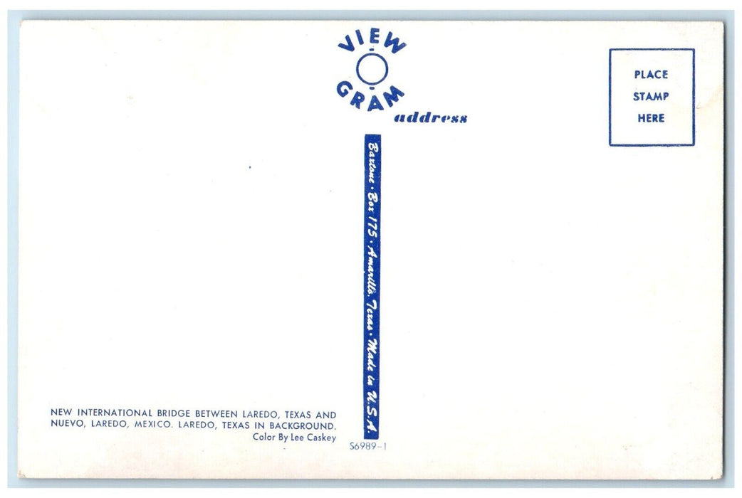 c1950's New International Bridge Between Laredo Texas and Nuevo Postcard