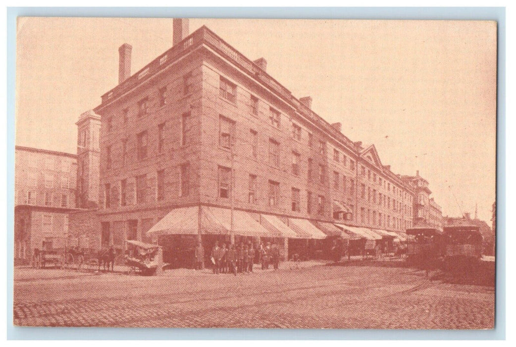 c1940's Granite Block Fall River Massachusetts MA Unposted Vintage Postcard