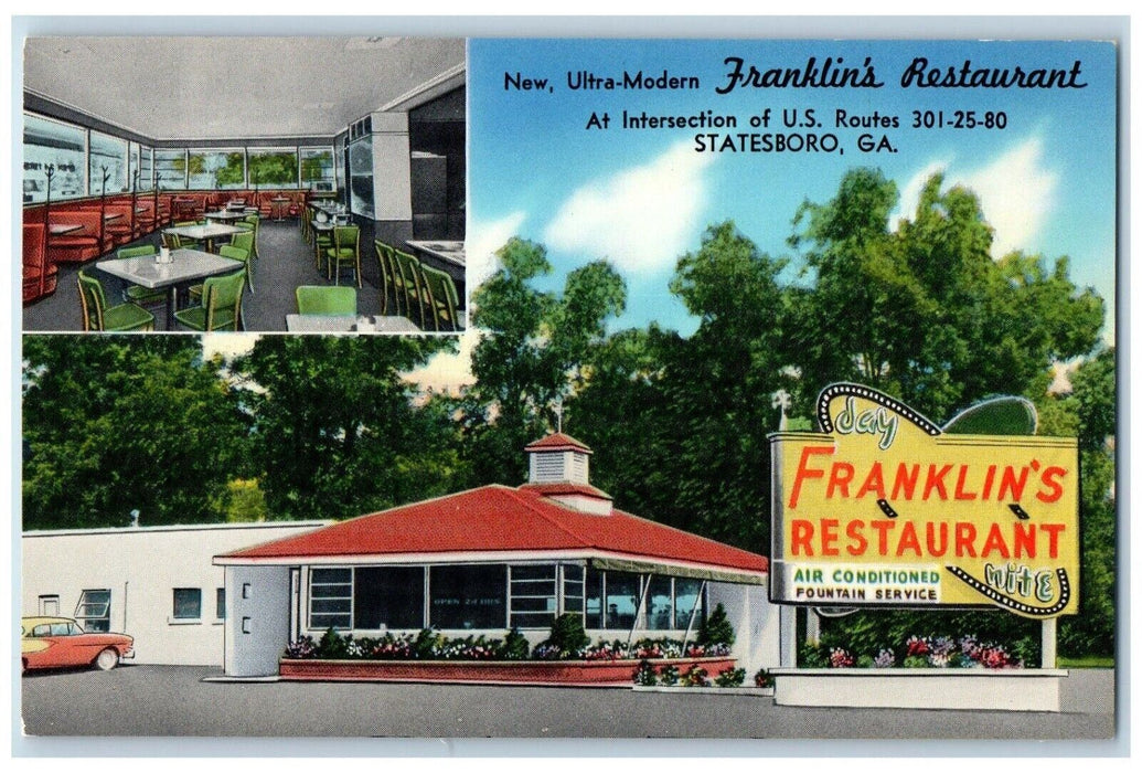 Franklin's Restaurant And Dining Room View Statesboro Georgia GA Postcard