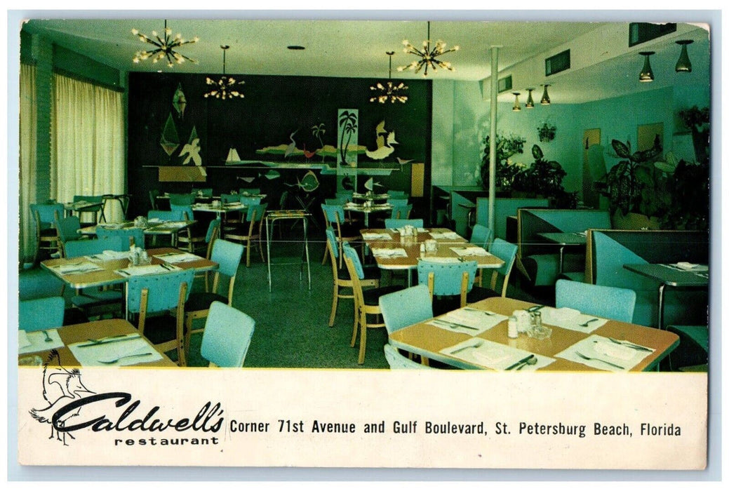 Caldwell's Restaurant Dining Room St. Petersburg Beach Florida FL Postcard
