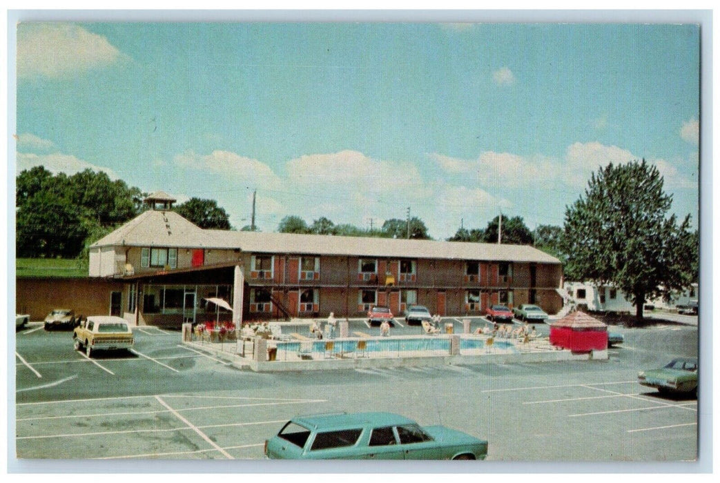 c1950's The Turf Motel And Pool Cars Charles Town West Virginia WV Postcard