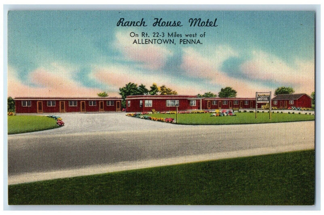 c1940's Ranch House Motel Roadside Allentown Pennsylvania PA Vintage Postcard