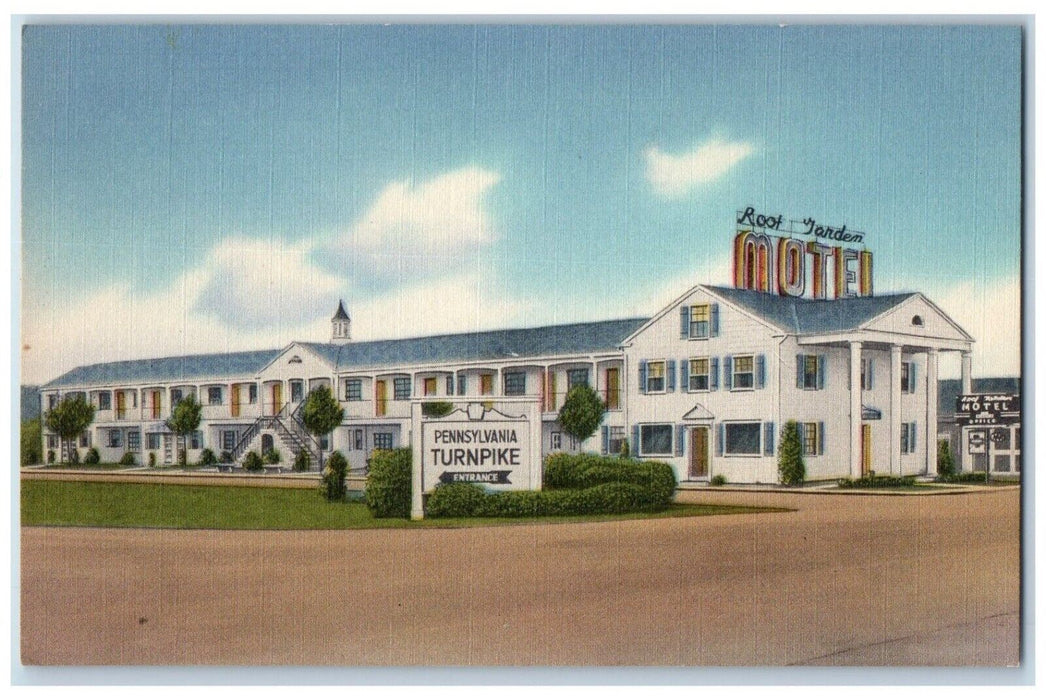 c1930's Roof Garden Motel Roadside Somerset Pennsylvania PA Vintage Postcard