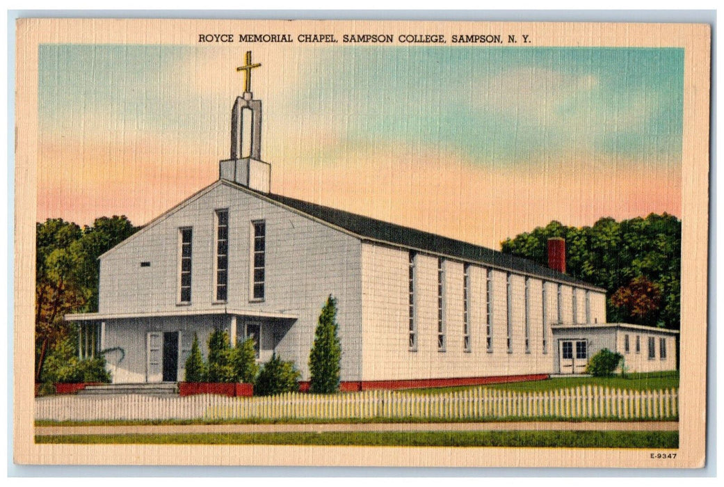 c1940's Royce Memorial Chapel Sampson College Sampson New York NY Postcard
