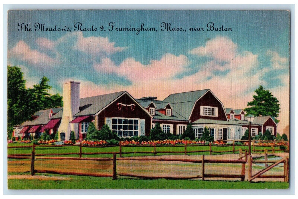 c1950's The Meadows Route 9 Framingham Massachusetts MA Vintage Postcard
