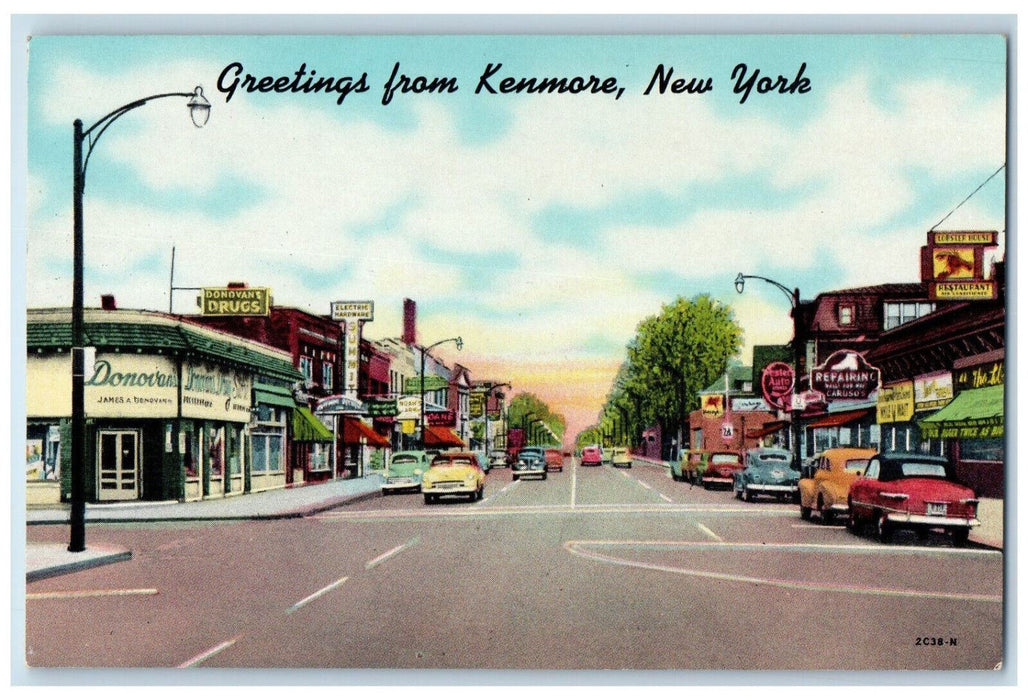 c1950's Donovan Drugstore Hardware Greetings from Kenmore New York NY Postcard