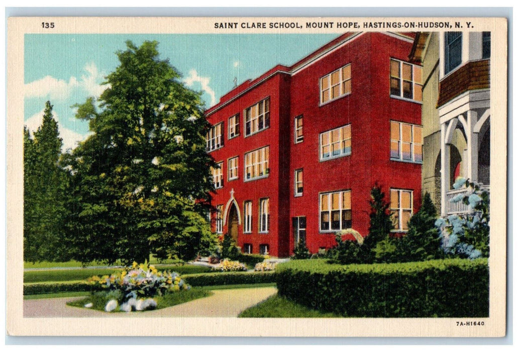 c1930's Saint Clare School Mount Hope Hastings on Hudson New York NY Postcard