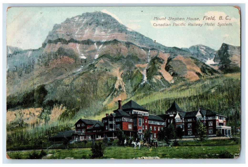 c1910 Mount Stephen House Canadian Pacific Railway System Field Canada Postcard