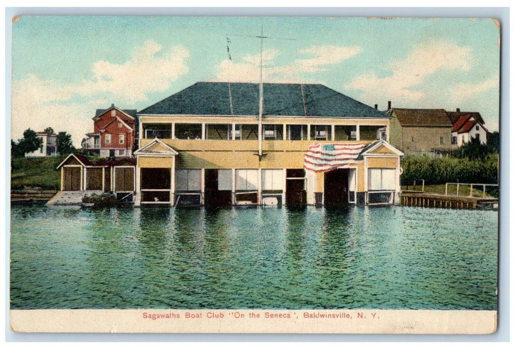 c1910 Sagawatha Boat Club On The Seneca Exterior Baldwinsville New York Postcard