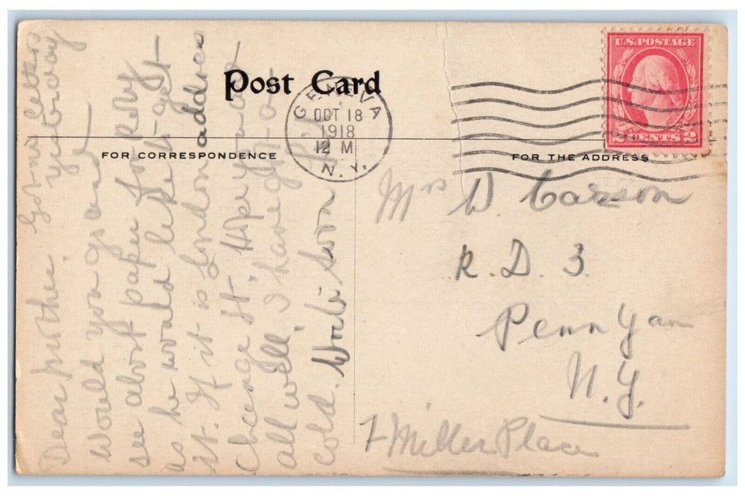 1918 Methodist Episcopal Church Exterior Building Bellona New York NY Postcard