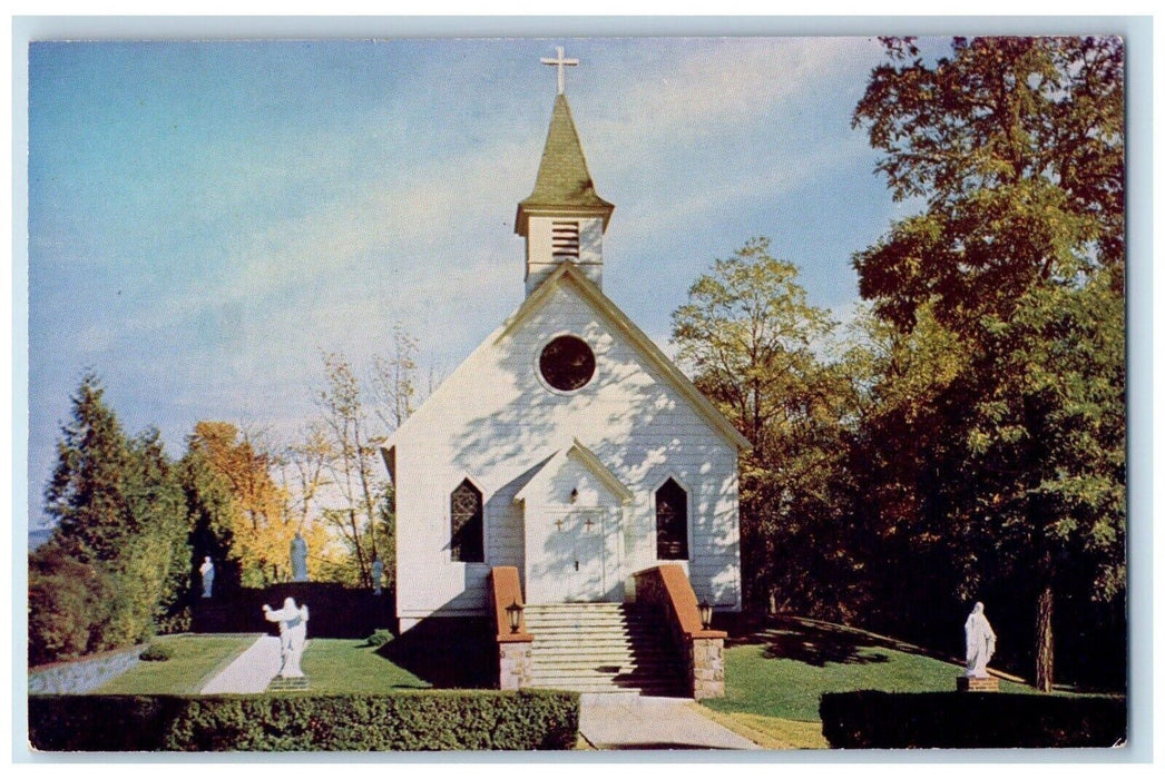 c1960 Catholic Church Chapel Exterior Building Bolton Landing New York Postcard