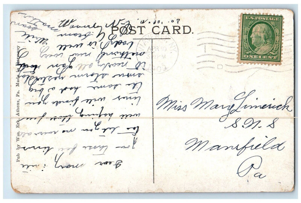 1909 Old Oaken Bucket Exterior Wooden Fence Field East Waverly New York Postcard