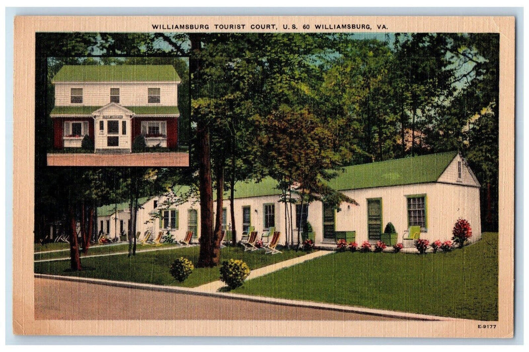 c1930's Williamsburg Tourist Court U.S. 60 Williamsburg Virginia VA Postcard