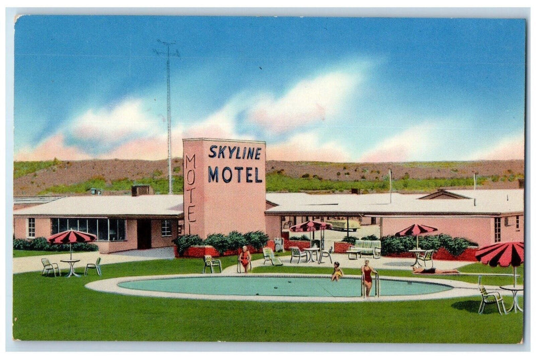 c1950's Skyline Motel And Swimming Pool Mineral Wells Texas TX Vintage Postcard