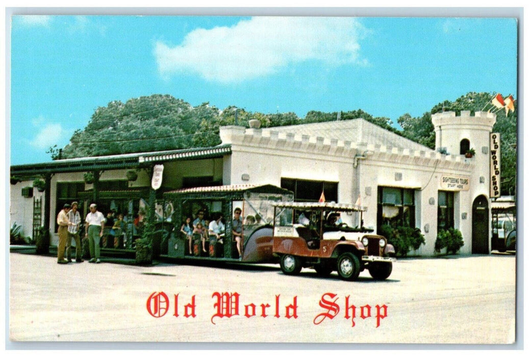 c1960's Old World Shop St. Augustine Florida FL, Sightseeing Trains Postcard