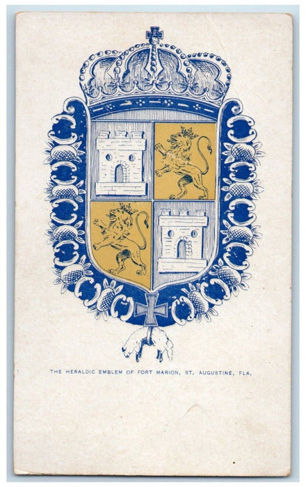 c1905 The Heraldic Emblem Of Fort Marion St. Augustine Florida FL Postcard