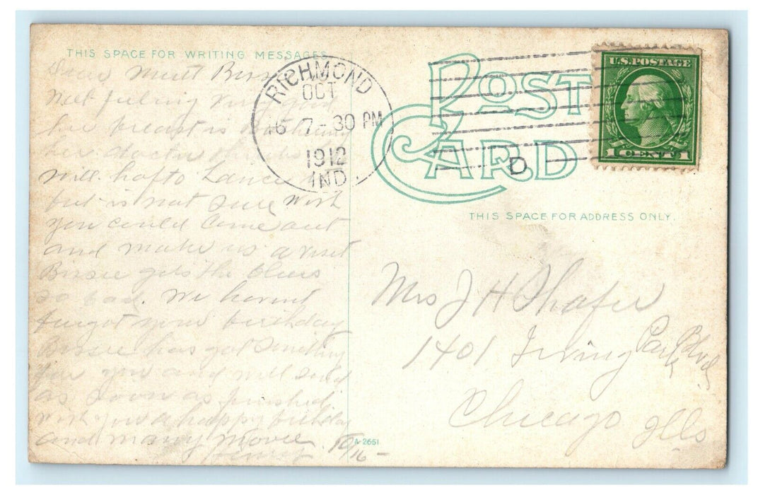 1912 View of Bridge in Glen Miller, Richmond Indiana IN Antique Postcard