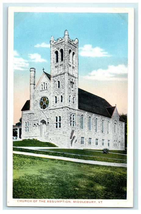 c1910 Church Of The Assumption Middlebury Vermont VT Antique Postcard