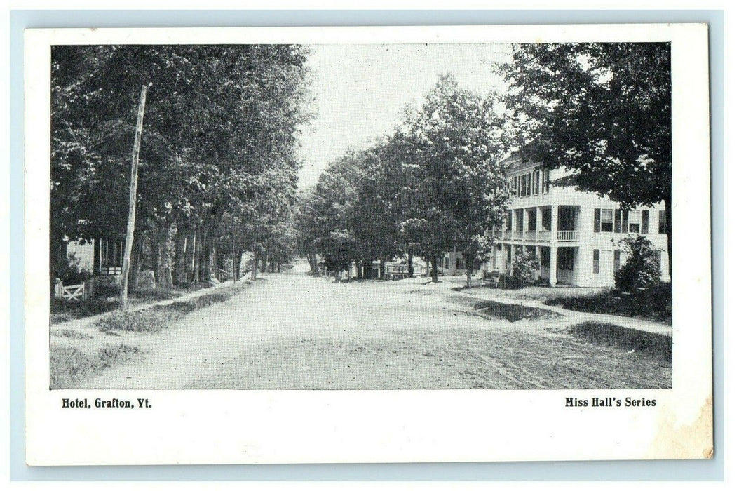 c1910 The Hotel El, Street Scene Grafton Vermont VT Unposted Antique Postcard