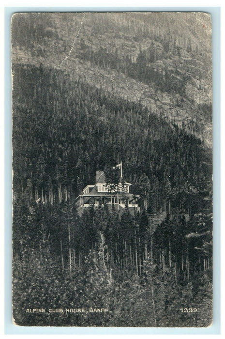 1909 Alpine Club House, Banff Canmore Alberta AB Canada Antique Postcard