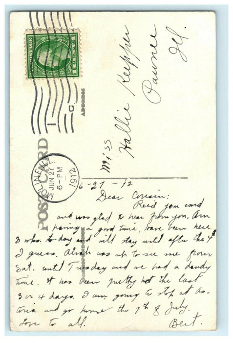 1912 Entrance of Washington School, Moline, Illinois IL Antique Postcard