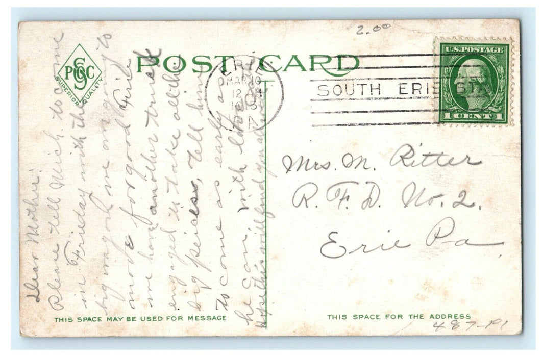 c1915 The General Electric Plant Train Railway Erie Pennsylvania PA Postcard
