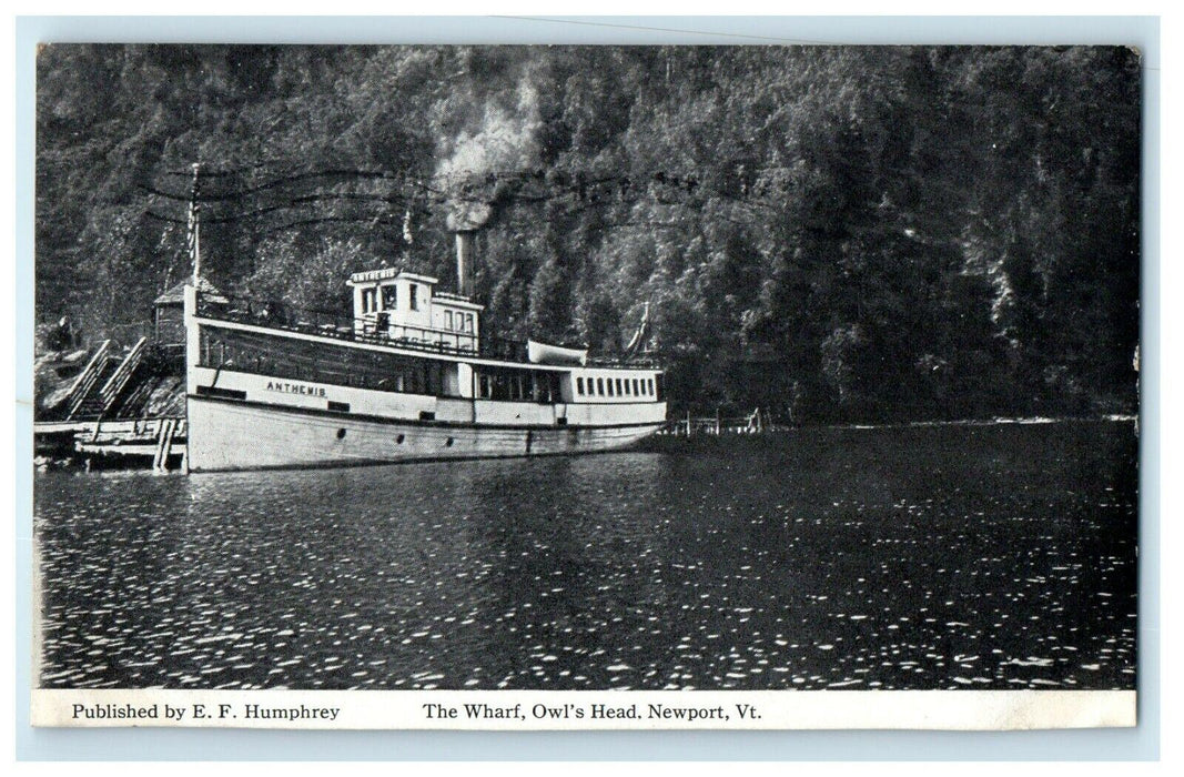 1915 The Wharf, Owl's Head, Newport, Vermont VT Antique Posted Postcard