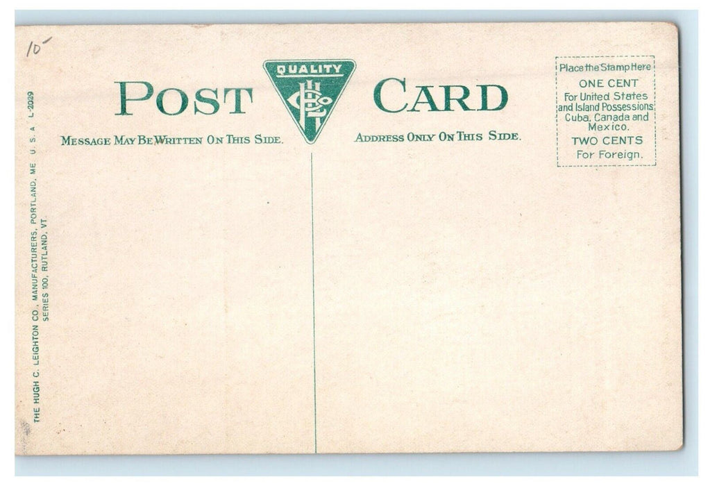 1912 Lovers In Forest, Center Street, Rutland, Vermont VT Postcard