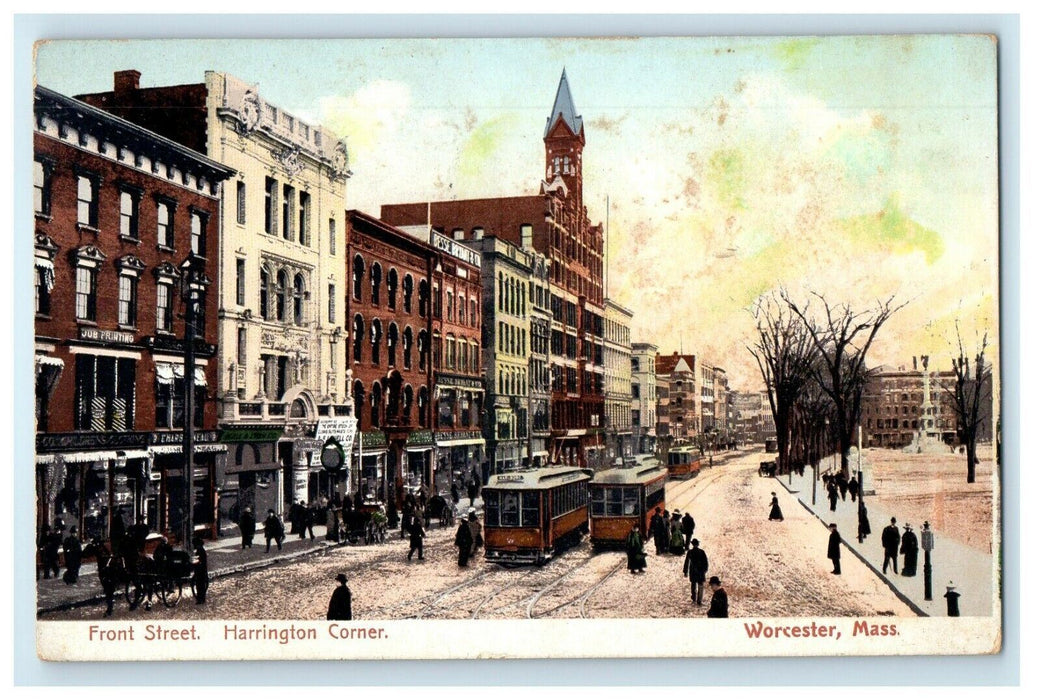1908 Front St. Harrington Corner, Worcester Massachusetts MA Posted Postcard