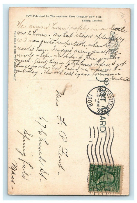 1908 Front St. Harrington Corner, Worcester Massachusetts MA Posted Postcard