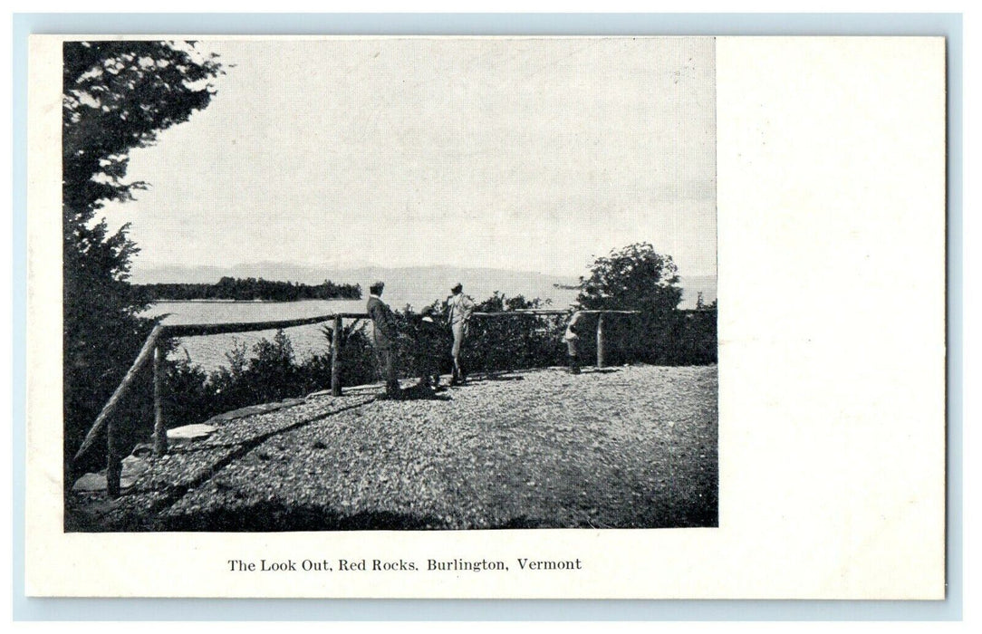 1901 The Look Out Red Rocks, Burlington, Vermont VT Antique Postcard