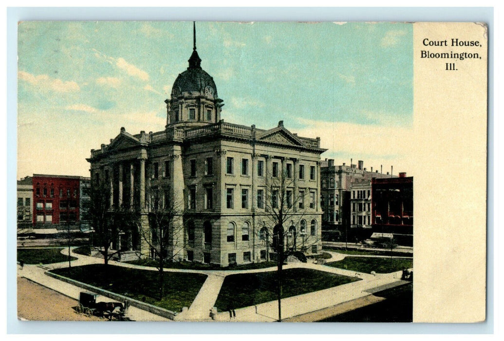 1912 Court House Bloomington Illinois IL Posted Antique Postcard