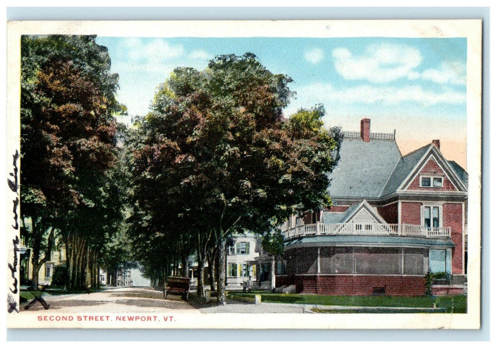 1912 Second Street Scene, Newport, Vermont VT Antique Unposted Postcard