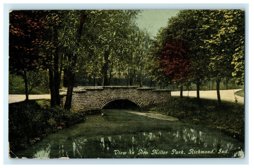 1912 Tree and Water View, Glen Miller, Richmond Indiana IN Antique Postcard