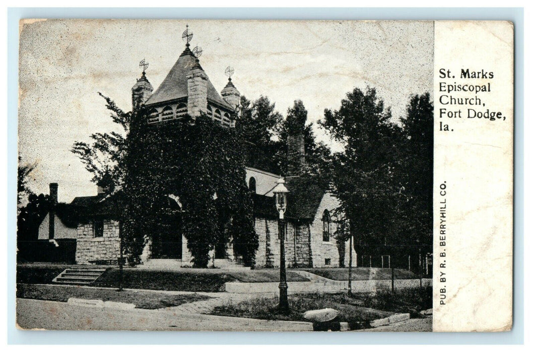 1905 St. Marks Episcopal Church, Fort Dodge, Iowa IA Antique Postcard