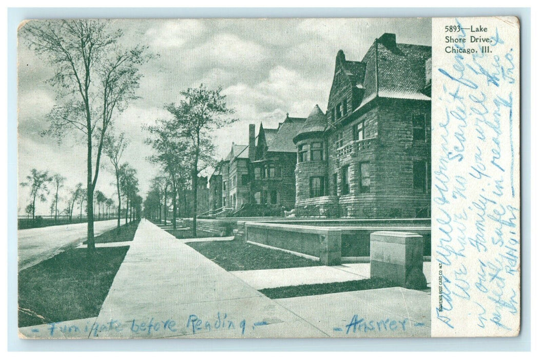 1907 Lake Shore Drive, Chicago Illinois IL Antique Posted Postcard