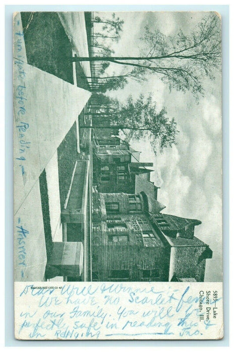 1907 Lake Shore Drive, Chicago Illinois IL Antique Posted Postcard