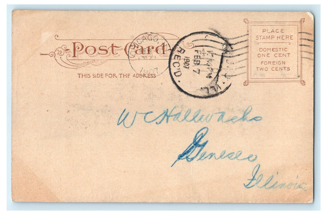 1907 Lake Shore Drive, Chicago Illinois IL Antique Posted Postcard