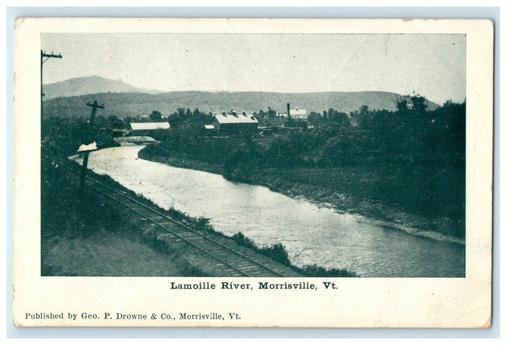 1906 View Of Lamoille River Morrisville Vermont VT Antique Postcard