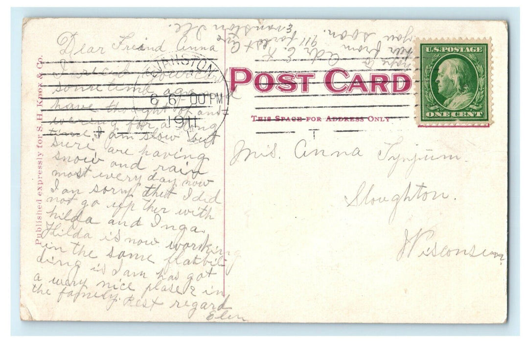 1911 Lunt Library and Garrett Bldg. Northwestern, Evanston Illinois IL Postcard