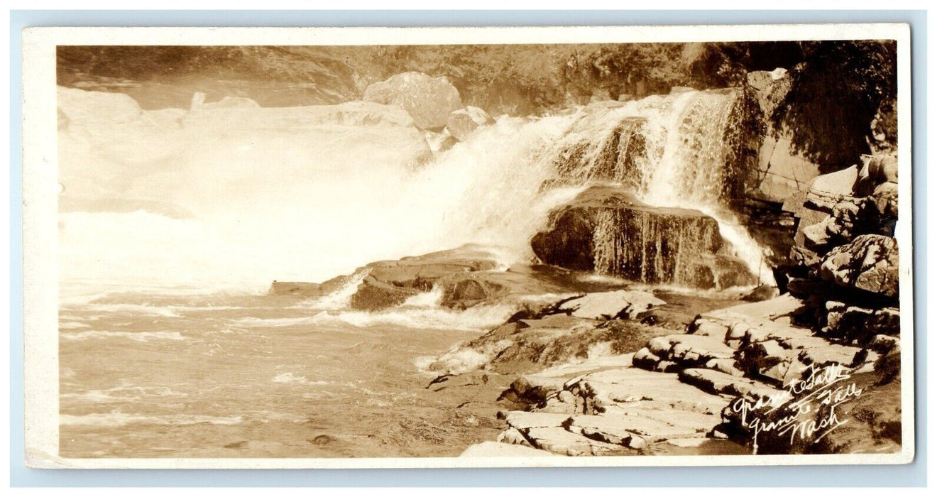 c1920's View Of Granite Falls Waterfall Washington WA RPPC Photo Postcard