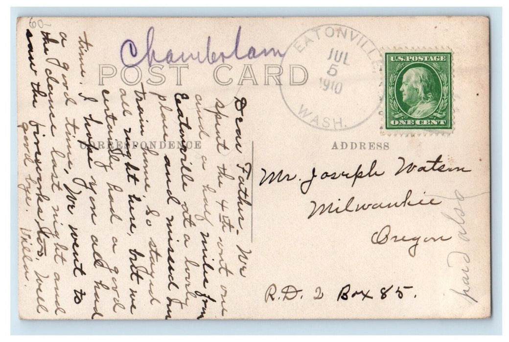 1910 Public School Building Eatonville Washington WA RPPC Photo Antique Postcard