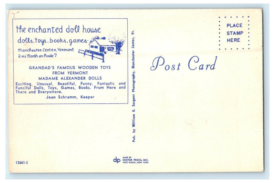 The Enchanted Doll House Manchester Center Vermont VT Advertising Postcard