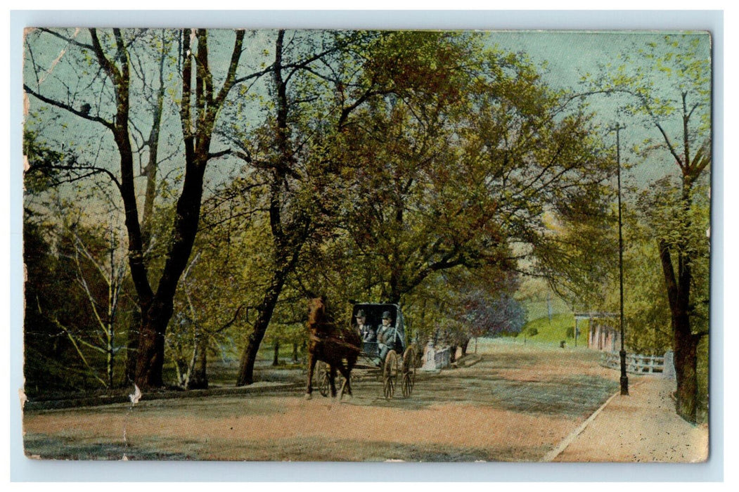 1917 Two Man in Horse Carriage, Cincinnati Ohio OH Posted Postcard