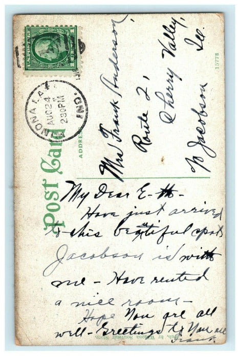 1910 Two People Standing at Park View, Winona Lake, Indiana IN Postcard